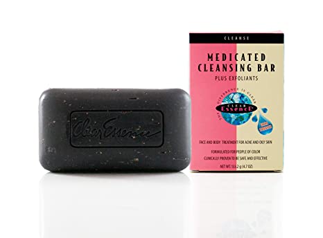 Exfoliating Face Soap for Women by Clear Essence- Medicated Cleansing Bar for Oily, Acne Prone Skin and Blemishes, Platinum Line, 4.7 oz. (1 pack)