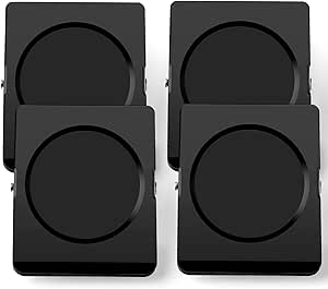 Grtard Large Magnet Clips, 2.2 Inch Heavy Duty Fridge Magnetic Clips, Magnets Clips, Magnets with Clips, Super Strong Magnet Clips for Refrigerator, Whiteboard, Classroom, Office (Black, 4)