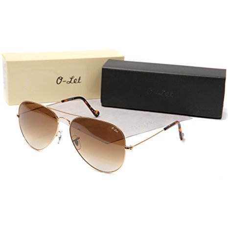 O-Let Aviator Sunglasses for Women Men Fashion Driving Fishing with Glass Lens