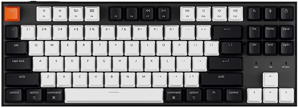 Keychron C1 Mac Layout Wired Mechanical Keyboard, Gateron Blue Switch, Tenkeyless 87 Keys ABS keycaps Computer Keyboard for Windows PC Laptop, RGB Backlight, USB-C Type-C Cable