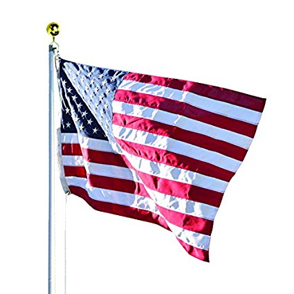 Valley Forge Flag 3 x 5 Foot Duratex Commercial Grade US American Flag Kit with 20-Foot Aluminum In-Ground Pole and Hardware
