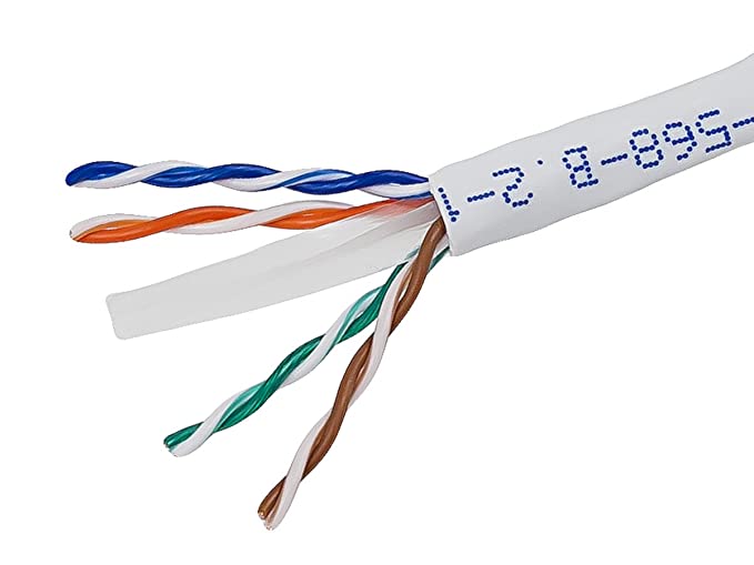 Monoprice 1000FT 24AWG Cat6 550MHz UTP Stranded_ In-Wall Rated (CM)_ Bulk Ethernet Bare Copper Cable - White