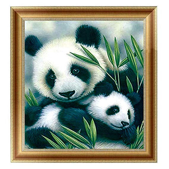 DIY 5D Diamond Painting Kit for Adults Kids , Full Drill Easy Panda Embroidery Painting for Home Wall Decor Painting Arts Craft (11.8"x11.8")