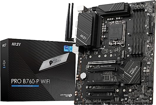 MSI PRO B760-P WiFi ProSeries Motherboard (Supports 12th/13th Gen Intel Processors, LGA 1700, DDR5, PCIe 4.0, M.2, 2.5Gbps LAN, USB 3.2 Gen2, Wi-Fi 6E, ATX)