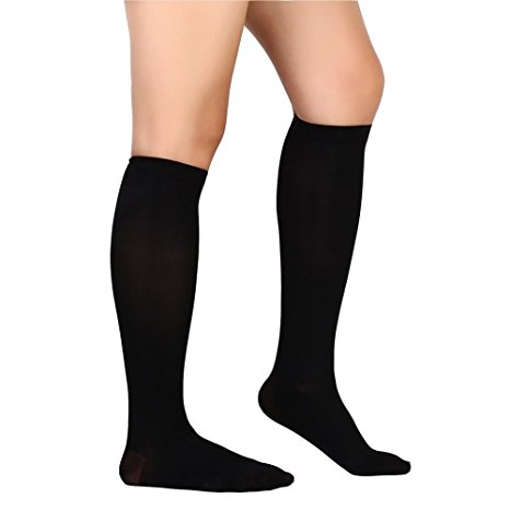 DAS Leben Graduated Compression Performance Socks for Medical Shaping and Blood Circulatory & Anti-Varicosity, Moderate Pressure Compression Stockings (No missing toe) for Men & Women-1 Pair Black
