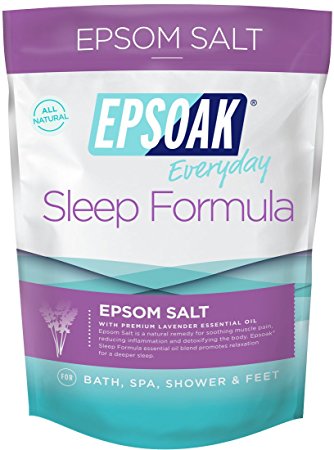 Epsoak Epsom Salt Sleep Formula 2 lbs. - Lavender Bath Salts, Sleep Well & Relax with Epsom Salt & 100% Natural Lavender Essential Oil