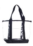 Bags for LessTM Clear Zippered Security Bag with Pocket Black Trim