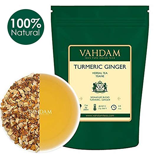 VAHDAM, Turmeric Ginger Herbal Tea Tisane (100 Cups), 100gm (Set of 2),India's Original Detox Tea, Abundant in Anti-OXIDANTS & NUTRIENTS - Healing, Rejuvenating & Energizing, Grown & Packed in India