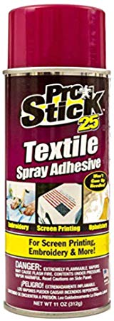 Spray on Adhesive LARGE 11.0 -Ounce. Popular with Embroidery, Quilt Basting, Mounting Stencil, Screen printing. Easy to Bond & Tack, Spray, Removable, Restickable Glue for Fabric, Textile & more