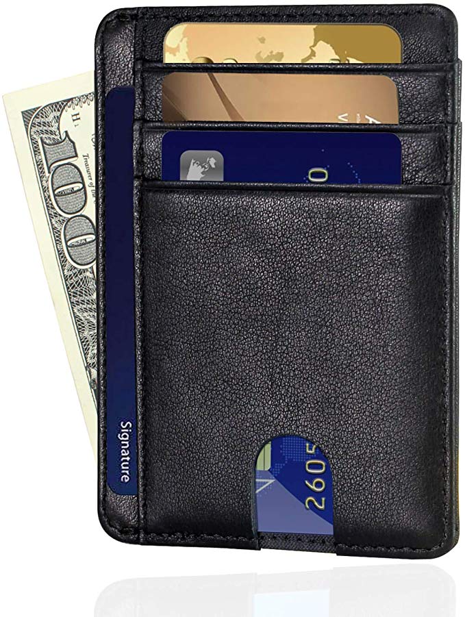Tinya Slim Wallet Men Women: Compact RFID Blocking Travel Minimalist Card Holder