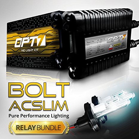 Bolt AC 35w Slim 9007 Hi-Lo HID Kit - Relay Bundle - All Bulb Sizes and Colors - 2 Yr Warranty [5000K Bright White Xenon Light]