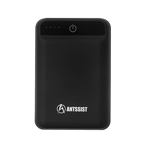 Antssist 10000mAh Credit Card Size mini Power Bank for iPhone X, iPhone 8, iPhone 7, iPad, Samsung Galaxy S8, Note 8, Smart Phones, Tablets and More (Black)