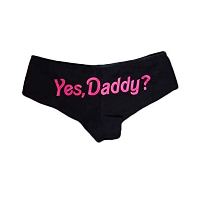 Sexy Women Yes Daddy Prints Naughty Briefs Panties Underwear