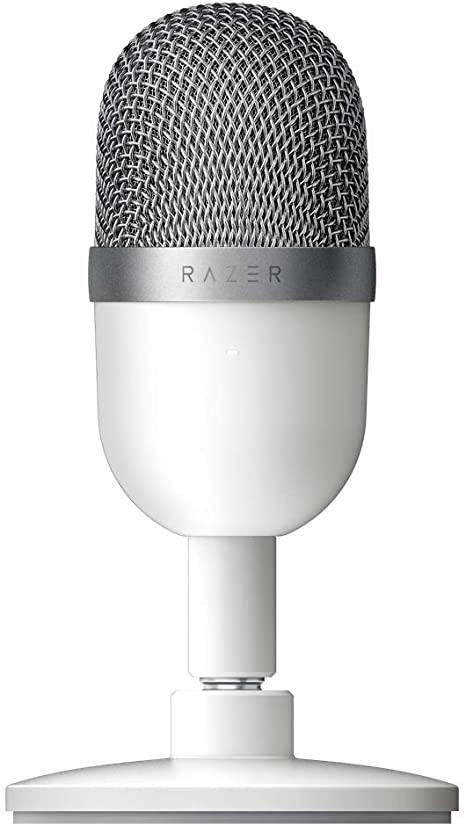 Razer Seiren Mini - USB Condenser Microphone for Streaming (Compact with Supercardioid Polar Pattern, Tiltable Stand, Integrated Shock Sbsorber) Mercury / White