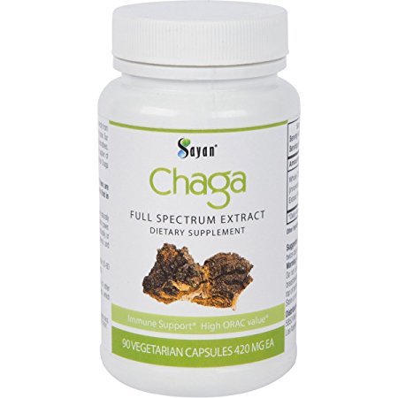 Sayan Siberian Chaga Mushroom Extract Dietary Supplement,Super Antioxidant, Supports Immune System 90 Vegetarian Capsules - 420 mg each