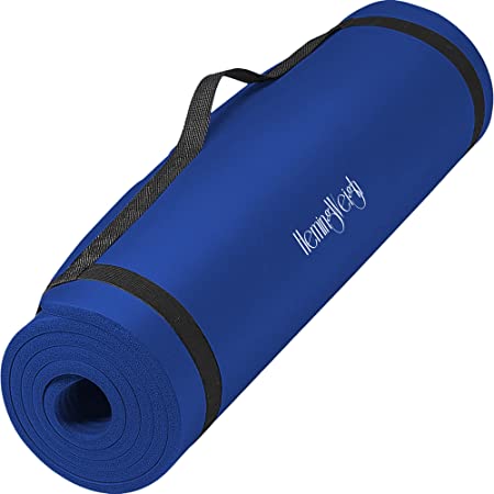 HemingWeigh Extra Thick High Density Exercise Yoga Mat with Carrying Strap for Exercise, Yoga and Pilates