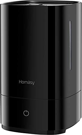 Homasy Cool Mist Humidifiers 4.5L,28dB Super-Quiet Air Humidifier for Cough,30h Working Time,Auto Shut-off,Ultrasonic Humidifiers for Bedroom, Baby Room-Black