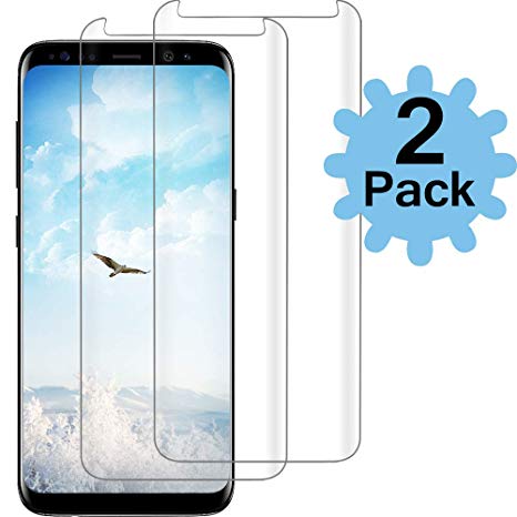 Galaxy S8 Clear Screen Protector,[Case Friendly][Anti-Fingerprint] Tempered Glass Screen Protector Compatible with Samsung Galaxy S8 [2PACK]