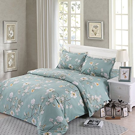 Nanko Lightweight Printed Microfiber 3 Piece Duvet Cover Set - Luxurious, Comfortable, Breathable, Soft & Extremely Durable - Full Size