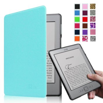 Fintie Kindle 5 and Kindle 4 Ultra Slim Case - The Thinnest and Lightest PU Leather Cover with Magnet Closure Only Fit Amazon Kindle With 6 E Ink Display does not fit Kindle Paperwhite Touch or Keyboard Blue