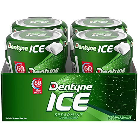 Dentyne Ice Sugar Free Gum (Spearmint, 60 Piece, Pack of 4)