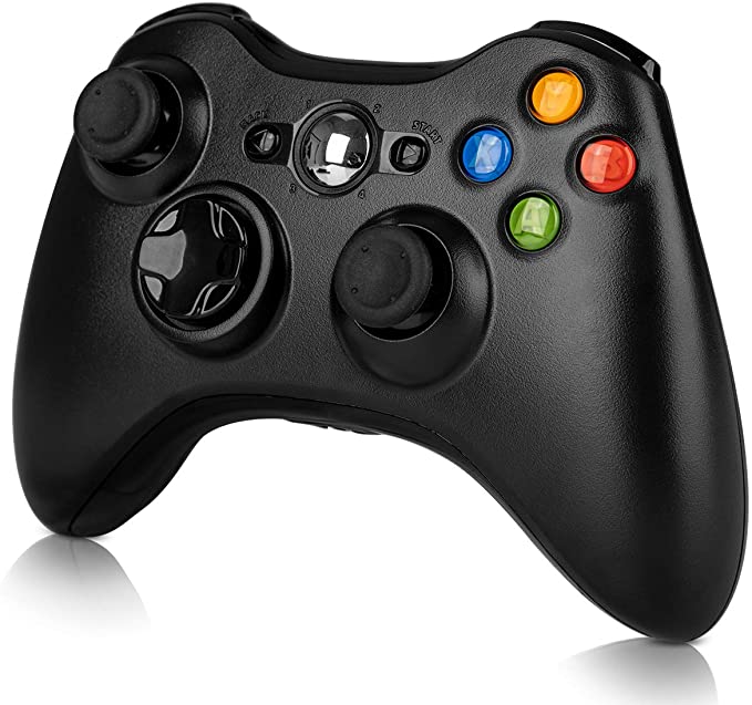 Wireless Controller for Xbox 360, WeiCheng Wireless Gaming Controller Gamepads Game Joysticks for Xbox 360 Windows 7, 8, 10 2.4Ghz Black