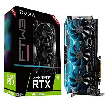 EVGA GeForce RTX 2070 Super FTW3 Ultra , Overclocked, 2.75 Slot Extreme Cool Triple   iCX2, 65C Gaming, RGB, Metal Backplate, 15.5GHz 8GB GDDR6, 08G-P4-3377-KR