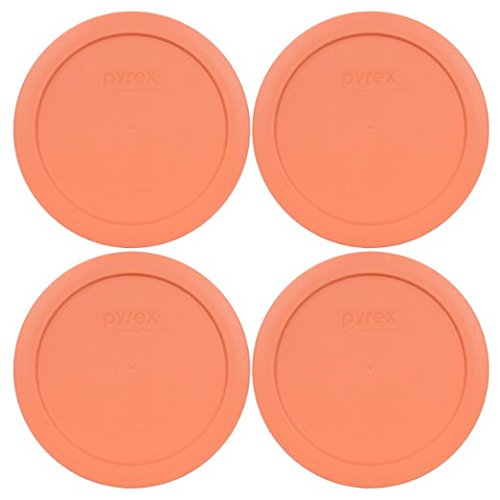 Pyrex 4 Cup Round Plastic Cover #7201-PC 4-Pack (Bahama Orange)