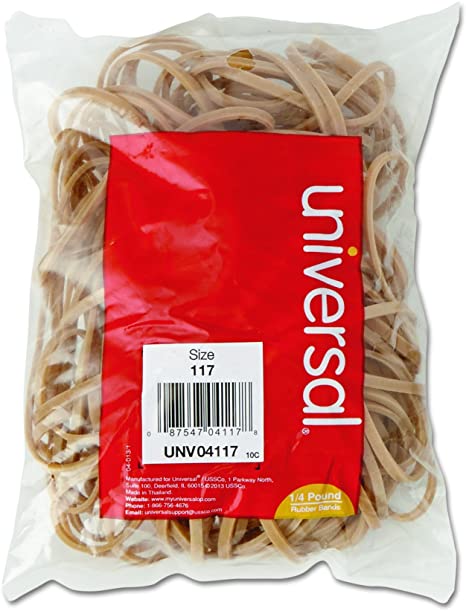 Universal 04117 Rubber Bands, Size 117, 7 x 1/8, 1/4lb Pack (Pack of 50 Bands)