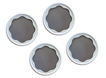 'The Original Speed Strainer Lid'® Set of 4 Lids (Regular Mouth) Grow sprouts in a mason jar
