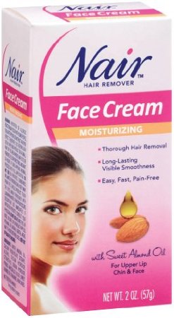 Nair Hair Removal Cream for Face with Special Moisturizers, 2-Ounce Bottles (Pack of 4)