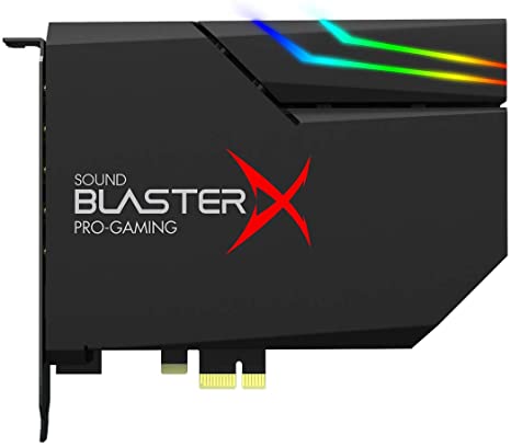 Creative Sound BlasterX AE-5 Plus SABRE32-class Hi-res 32-bit/384 kHz PCIe Gaming Sound Card and DAC with Dolby Digital and DTS, Xamp Discrete Headphone Bi-amp, Up to 122dB SNR, RGB Lighting System