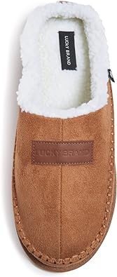 Lucky Brand Men's Memory Foam Slip On Clog Slippers, Indoor Outdoor Mens House Shoes, Warm Bedroom Clogs Slipper for Men