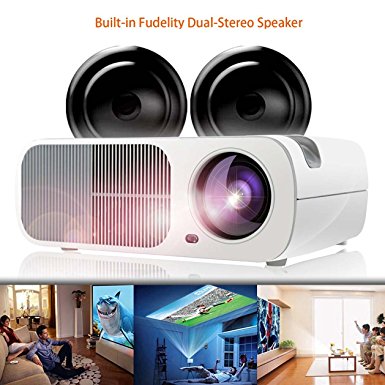 Sourcingbay Portable Video Projector Home Theater Cinema - 2600 Lumens,20000 hours Led Lamp Life Support Usb/hdmi/tv/av/ypbpr/vga/audio Input (White)