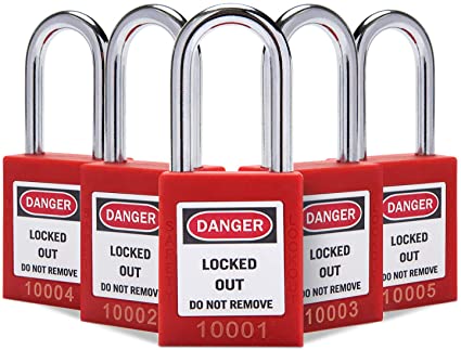 Lockout Tagout Locks Lockout Locks Keyed Different Safety Padlocks Loto Locks for Lock Out Tag Out (5,red)