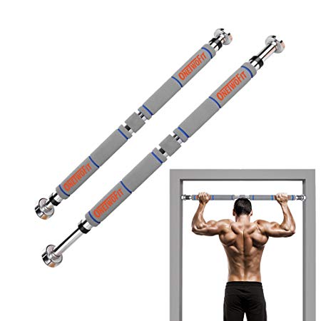 ONETWOFIT Pull-Up Bar, adjustable to doors with a width of 65-85 cm/pull-up bar made of sturdy steel, max user weight up to 150 kg – door pull-up bar for effective upper body workout