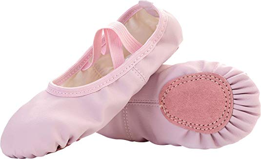FEETCITY Girls Leather Ballet Dance Shoes Women Pointe Shoes Slippers Flats Yoga Shoe(Toddler/Little Kid/Big Kid/Women)