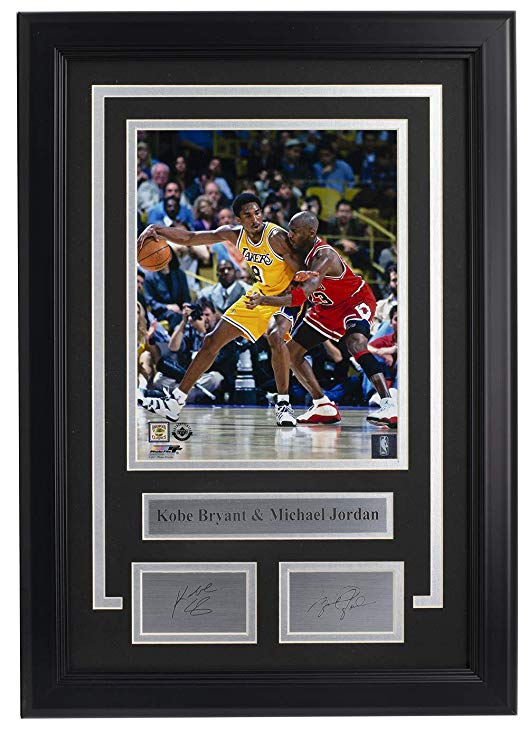 Kobe Bryant Michael Jordan Framed 8x10 Photo w/Laser Engraved Signatures