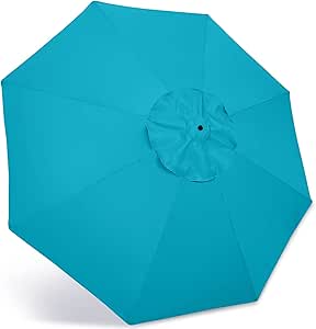 ABCCANOPY 7.5ft Outdoor Umbrella Replacement Top Suit 8 Ribs (Turquoise)