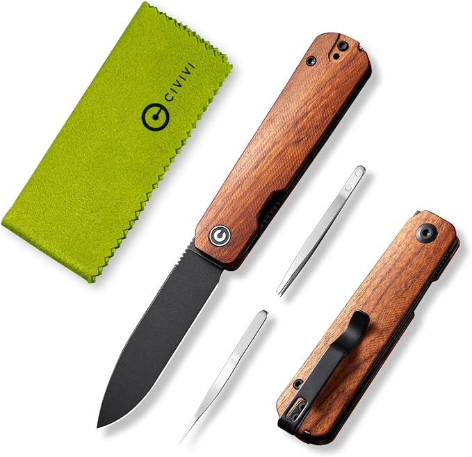 CIVIVI Sendy 3 In 1 Multitool Pocket Knife With Tweezers and Toothpick, Ben Petersen designed Folding Knife for EDC Camping Daily Use, Perfect Gifts for Men Women C21004A-2