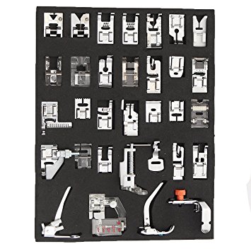 BABAN 32 Pcs Sewing Machine Presser Foot Set Accessory for Janome Brother Singer