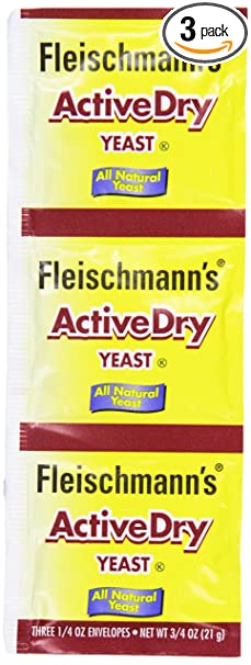 Fleischmann's Active Dry Yeast,0.25 Ounce, 3 Count