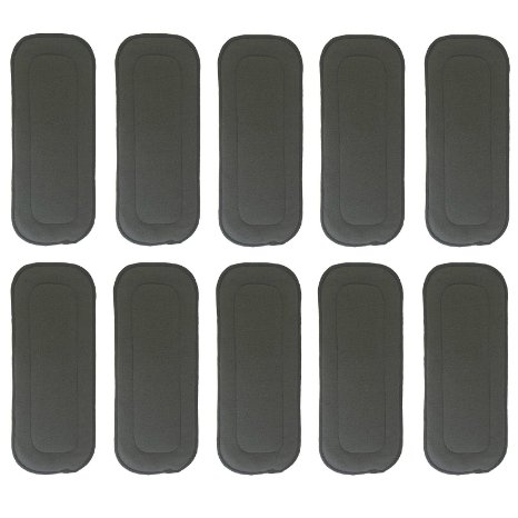 Babyfriend 5 Layer Baby Soft Charcoal Bamboo 10 PCS Inserts Reusable Liners Grey for Cloth Diapers