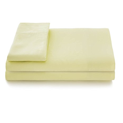 LINENSPA Super Soft Rayon from Bamboo Bed Sheet Set - Deep Pocket Fit - Lemon-Lime - Full