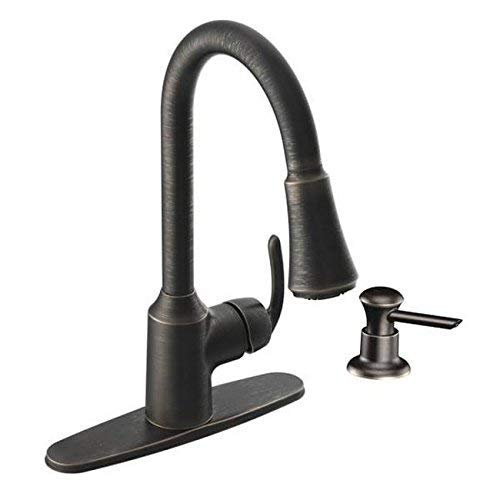 Moen CA87094BRB Pullout Spray High-Arc Kitchen Faucet with Reflex Technology from the Bayhill Collection, Mediterranean Bronze