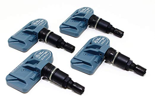 ITM Set of 4 08017DXS 433mhz TPMS Tire Pressure Sensors Replacement for BMW OE Part 36106856227 36106874829 w/Gloss Black or Matte Black Aluminum Valve Stems (Matte Black)