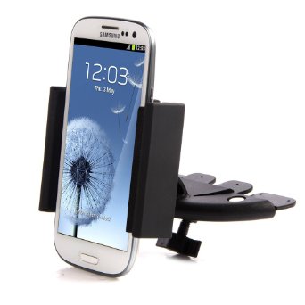 KMASHI CD Slot Car Mount Holder Stand Cradle (Easy-slide, ball connection) 360 Degree Rotate Rotation for 3.5