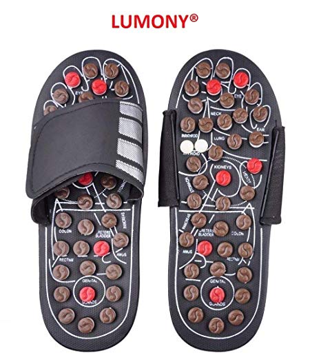 LUMONY® Acupressure Therapy Sandals/Foot Massager Slipper/Relaxer/Rotating for Men & Women (Free Size)