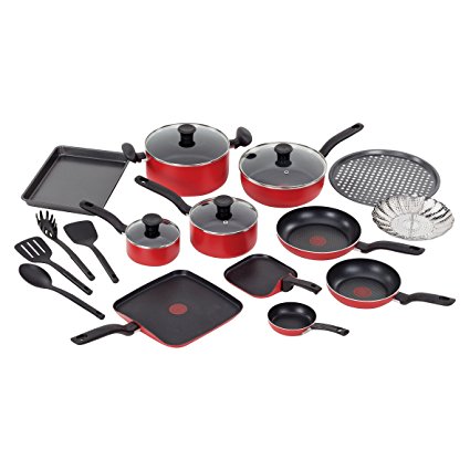 T-fal Simply 20 Piece Cook Set - Red