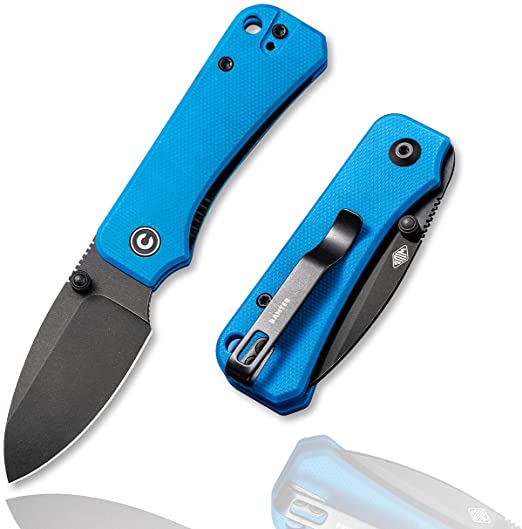 CIVIVI Baby Banter Pocket Folding Knife for EDC, 2.34" Blade Small Knife with Titanium Thumb Stud Opener C19068S-3 (Blue)